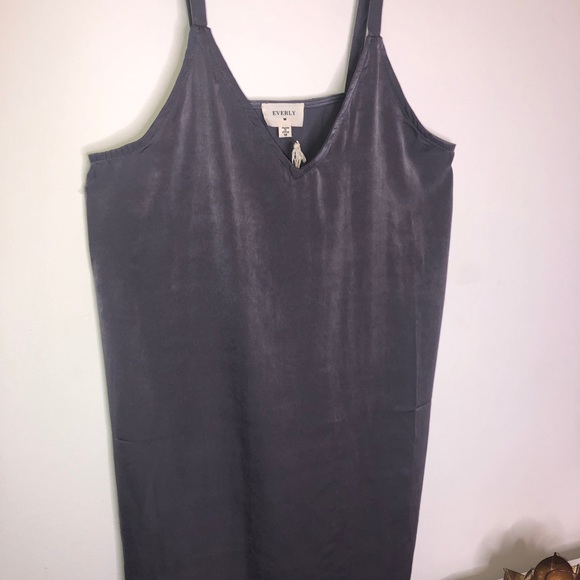 Everly Dark Gray Slipdress - Picture 2 of 6